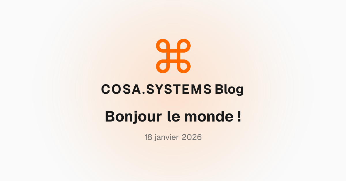 Bonjour le monde !