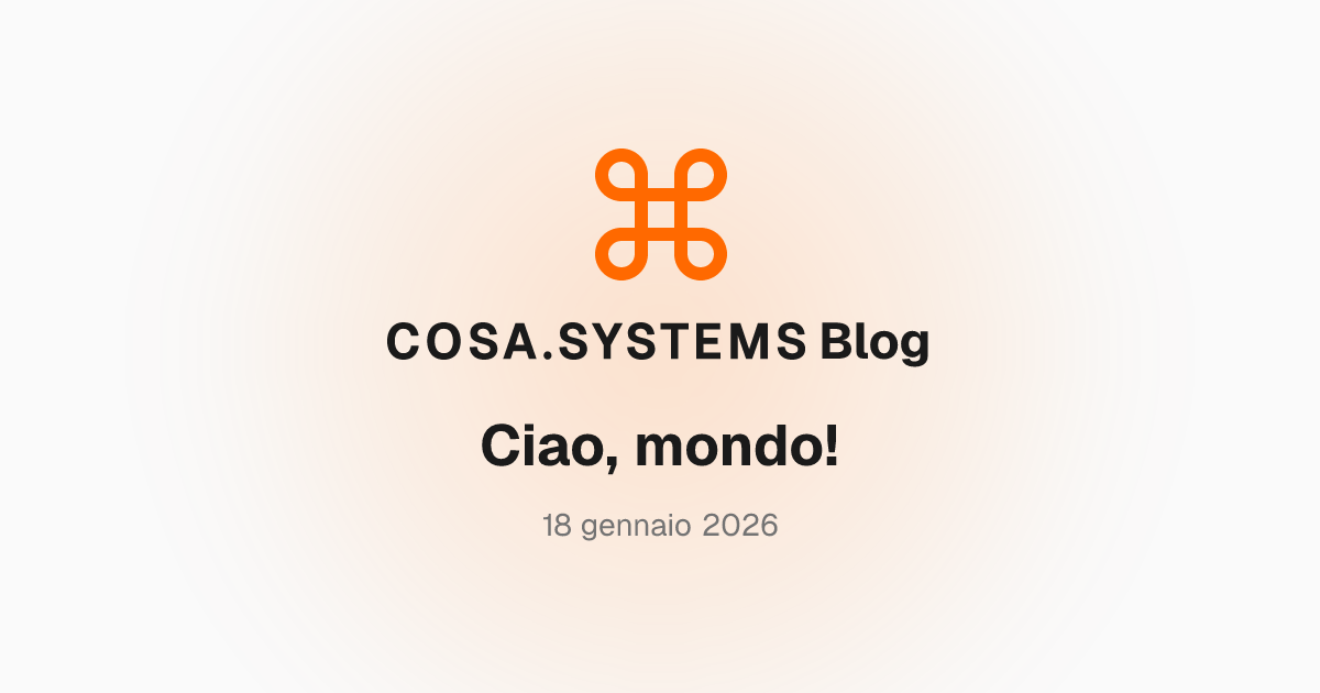 Ciao, mondo!