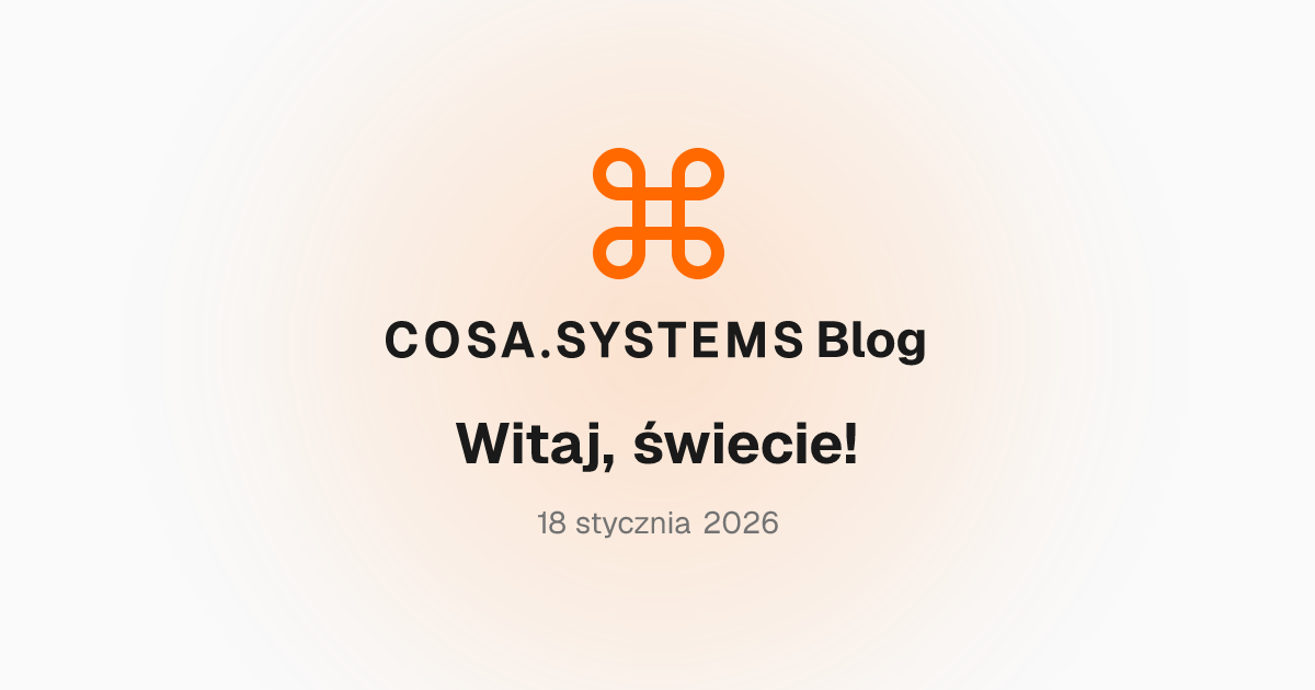 Witaj, świecie!